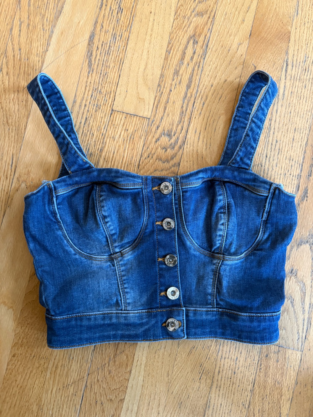 Francomina Denim Corset Top, NWOT, SZ Small - Picture 3 of 7